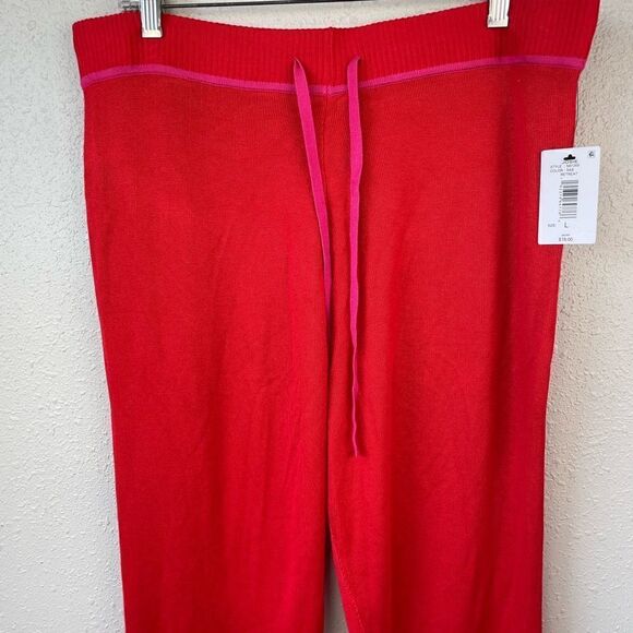 NWT Josie Natori Red and Pink Casual Pants Size L - Picture 2 of 6